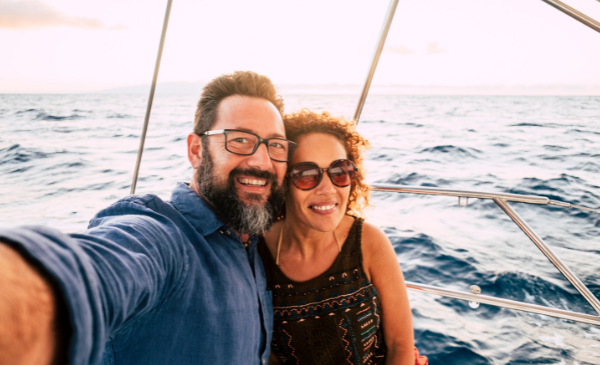 Happy Couple Boating